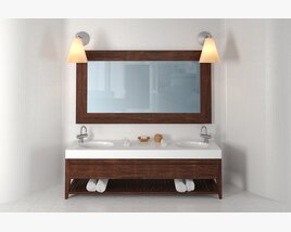 Double Sink Bathroom Vanity Modelo 3D