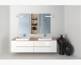 Modern Double Vanity Cabinet 3D-Modell