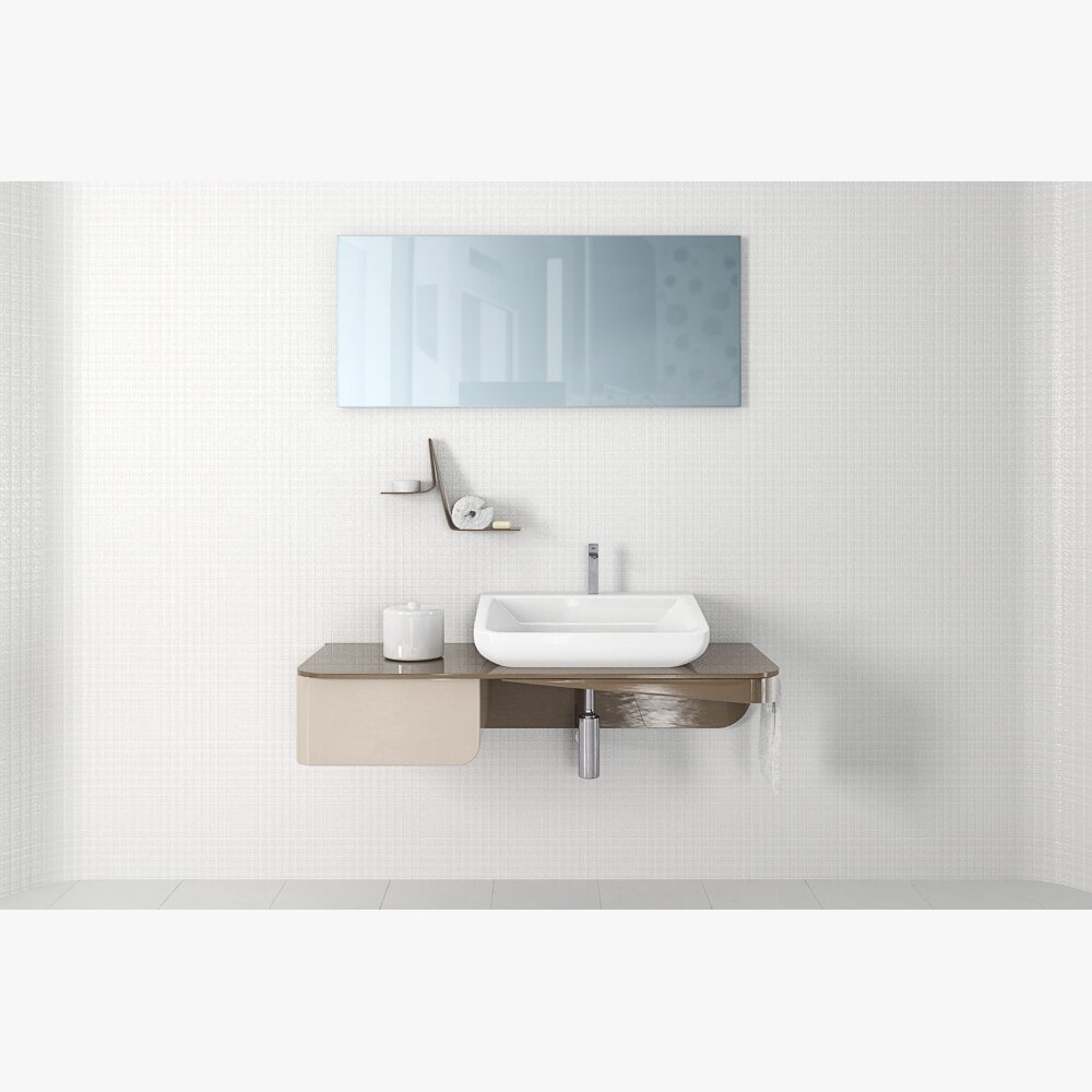 Minimalist Wall-Mounted Bathroom Sink Modelo 3d
