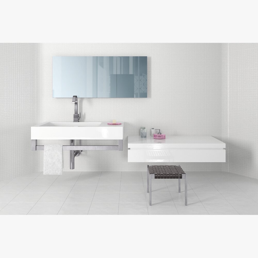 Modern Bathroom Vanity Set 10 3D model