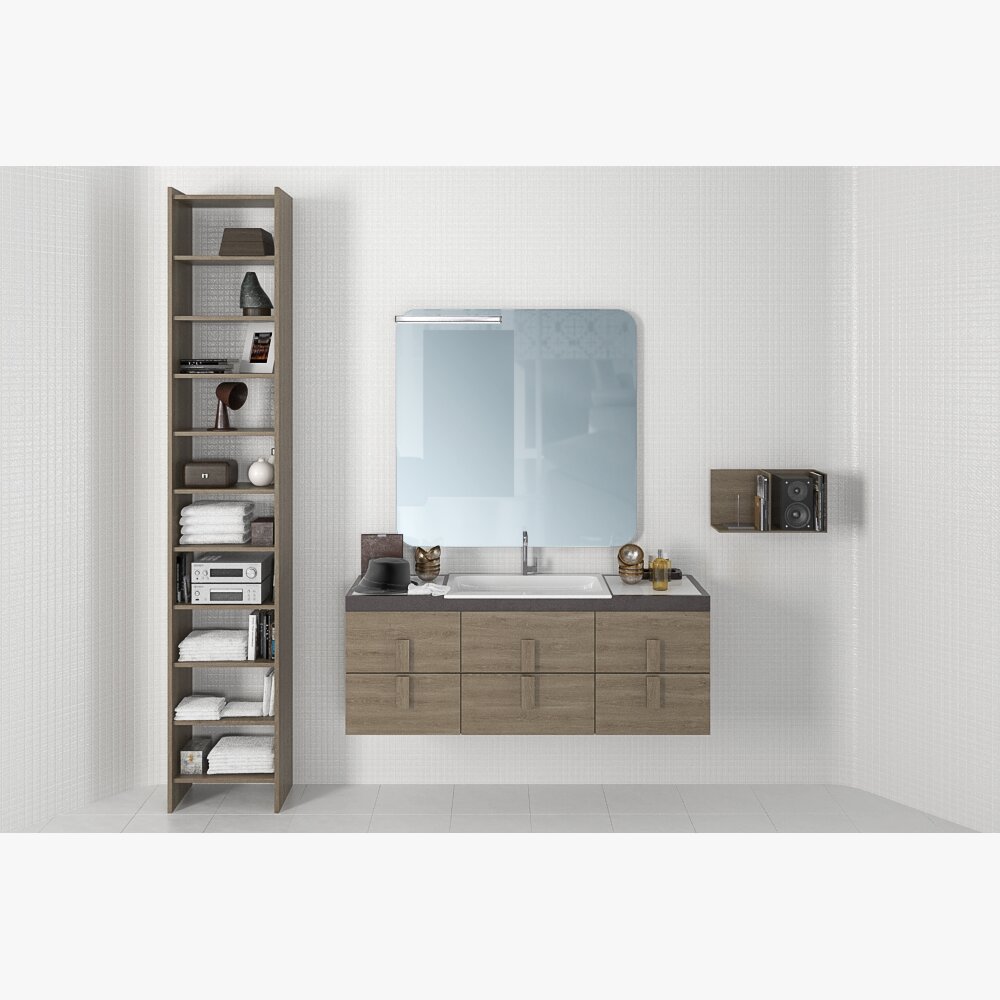 Modern Bathroom Vanity Set 11 3D 모델 