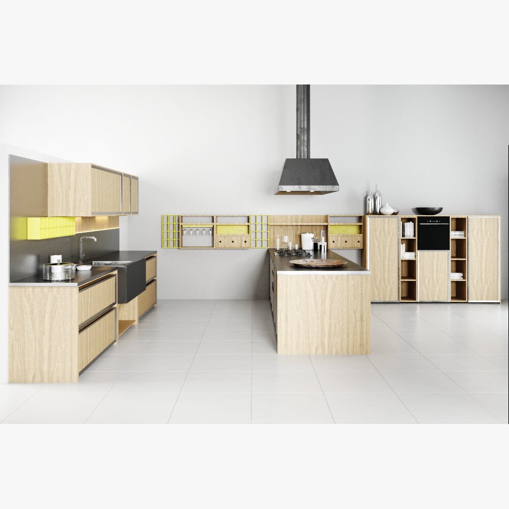 Modern Kitchen Interior Design 3D модель