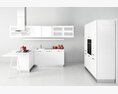 Modern White Kitchen Interior Modello 3D