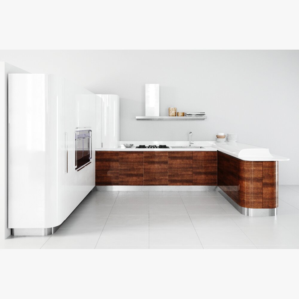 Modern Kitchen Interior 3D модель