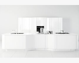 Modern White Kitchen Modello 3D