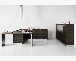 Modern Kitchen Furniture Set 3D модель