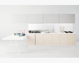Modern Minimalist Kitchen 02 Modèle 3D