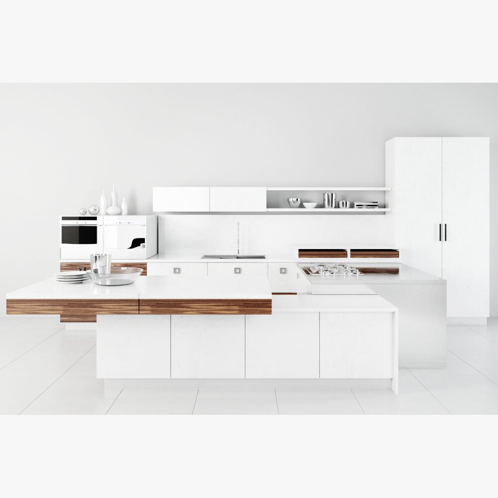 Modern Kitchen Interior 02 Modèle 3D