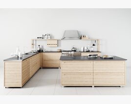Modern Kitchen Interior 04 3D model