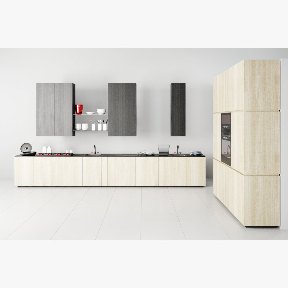 Modern Kitchen Cabinetry Set 3Dモデル