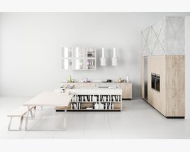 Modern Minimalist Kitchen 03 3D модель