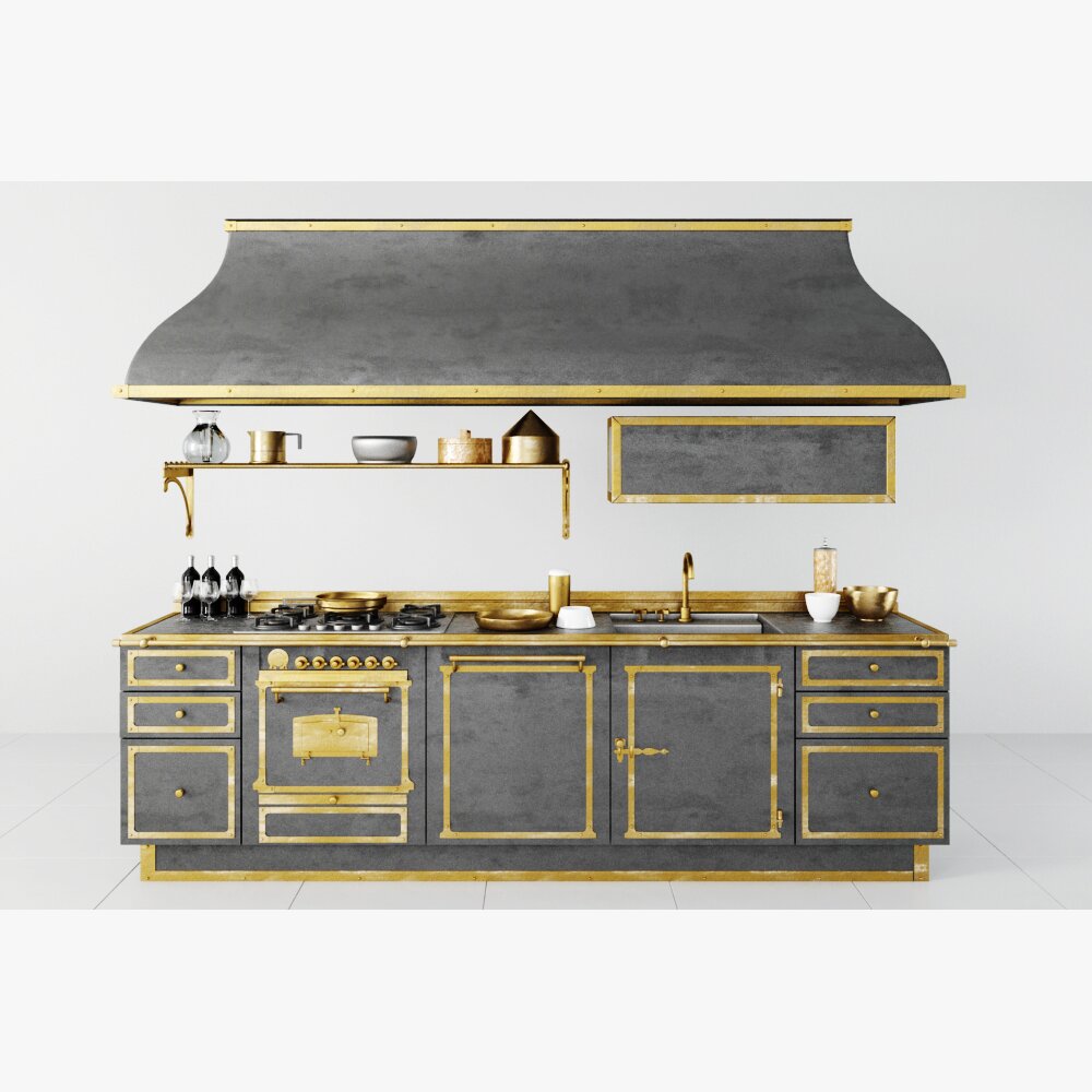 Luxury Kitchen Range Setup Modello 3D