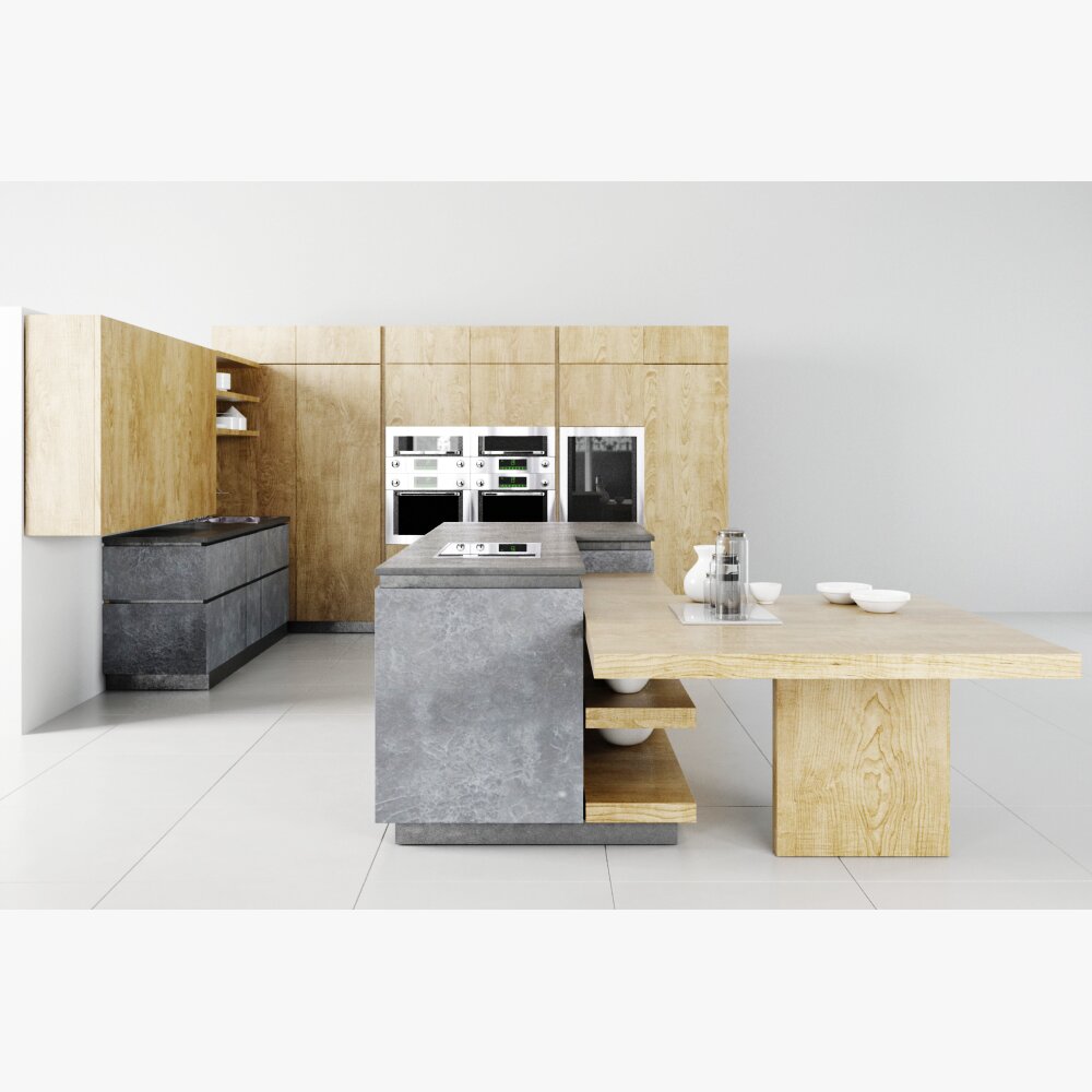 Modern Kitchen Interior 05 3D-Modell