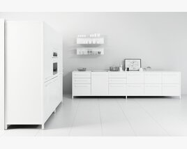 Minimalist White Kitchen Interior Modelo 3D