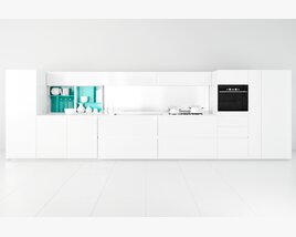 Modern White Kitchen 02 Modello 3D