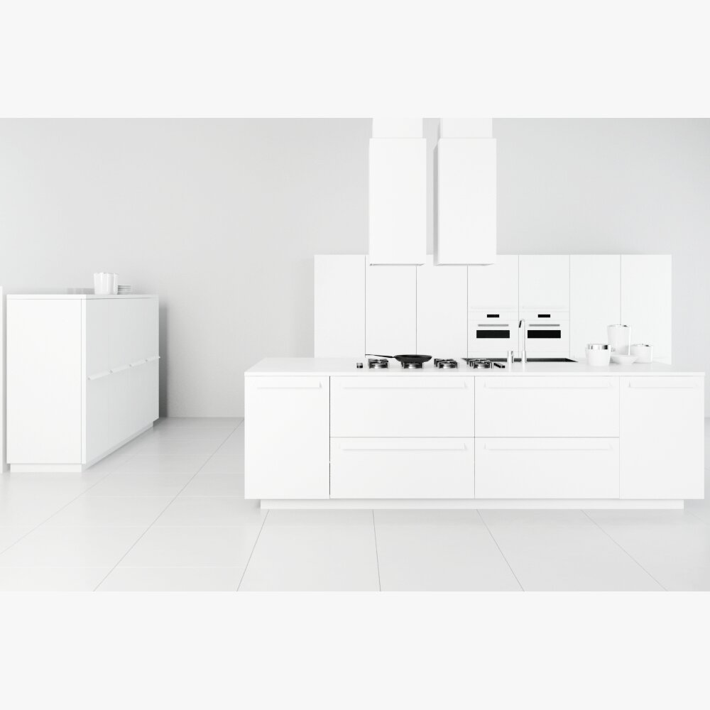 Modern Minimalist Kitchen 04 3D-Modell