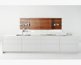 Modern White Kitchen 03 3D-Modell