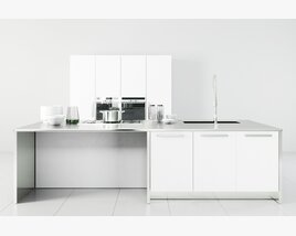 Modern Minimalist Kitchen 05 3D-Modell