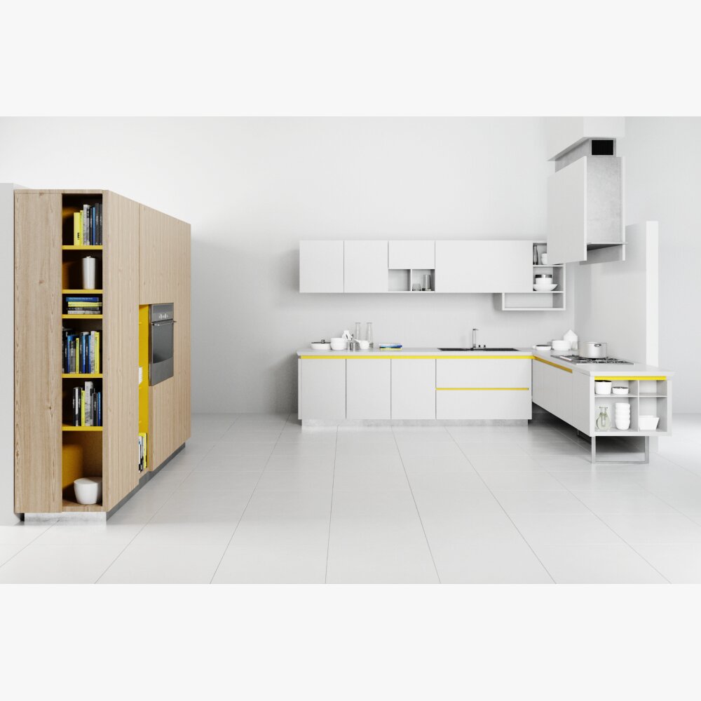 Modern Kitchen Interior 08 3D-Modell