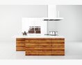 Modern Wooden Kitchen Island Modèle 3d