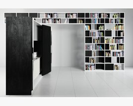 Modern Bookshelf with Hidden Doorway 3D-Modell