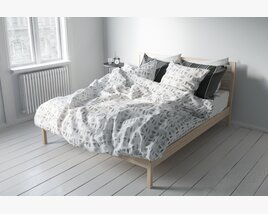 Modern Bedroom with Cozy Bedding Modelo 3D