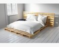 Modern Pallet Bed Set 3d model