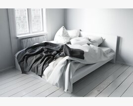 Minimalist White Bedroom Design Modello 3D
