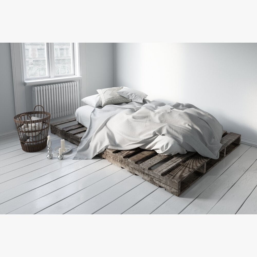 Simple Pallet Bed Modelo 3d