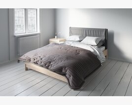 Modern Minimalist Bed 3D model