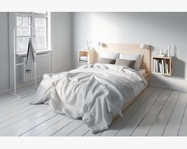 Minimalist Bedroom Interior 3D-Modell