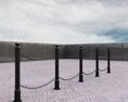 Barrier Posts with Chains 3d model