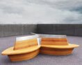 Modern Wooden Benches 3D 모델 