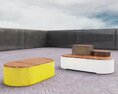 Modern Outdoor Bench Duo 3D-Modell