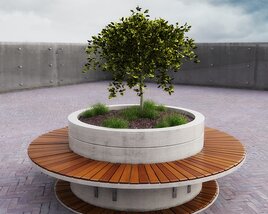 Urban Tree Bench Design Modello 3D