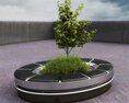 Modern Circular Planter Bench 3d model