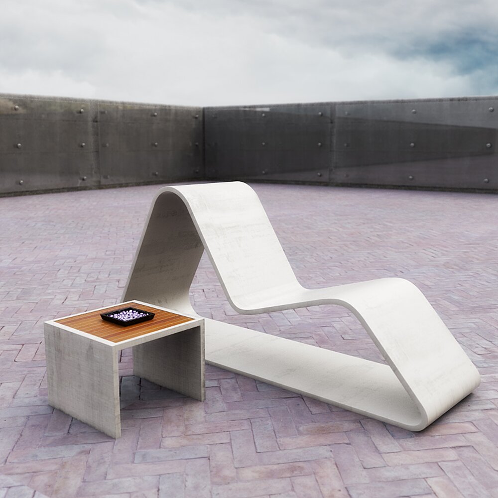 Modern Outdoor Lounge Chair 3D-Modell