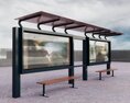 Modern Bus Stop Shelter Design 3D модель