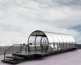 Modern Glass Tunnel Entrance Modelo 3D