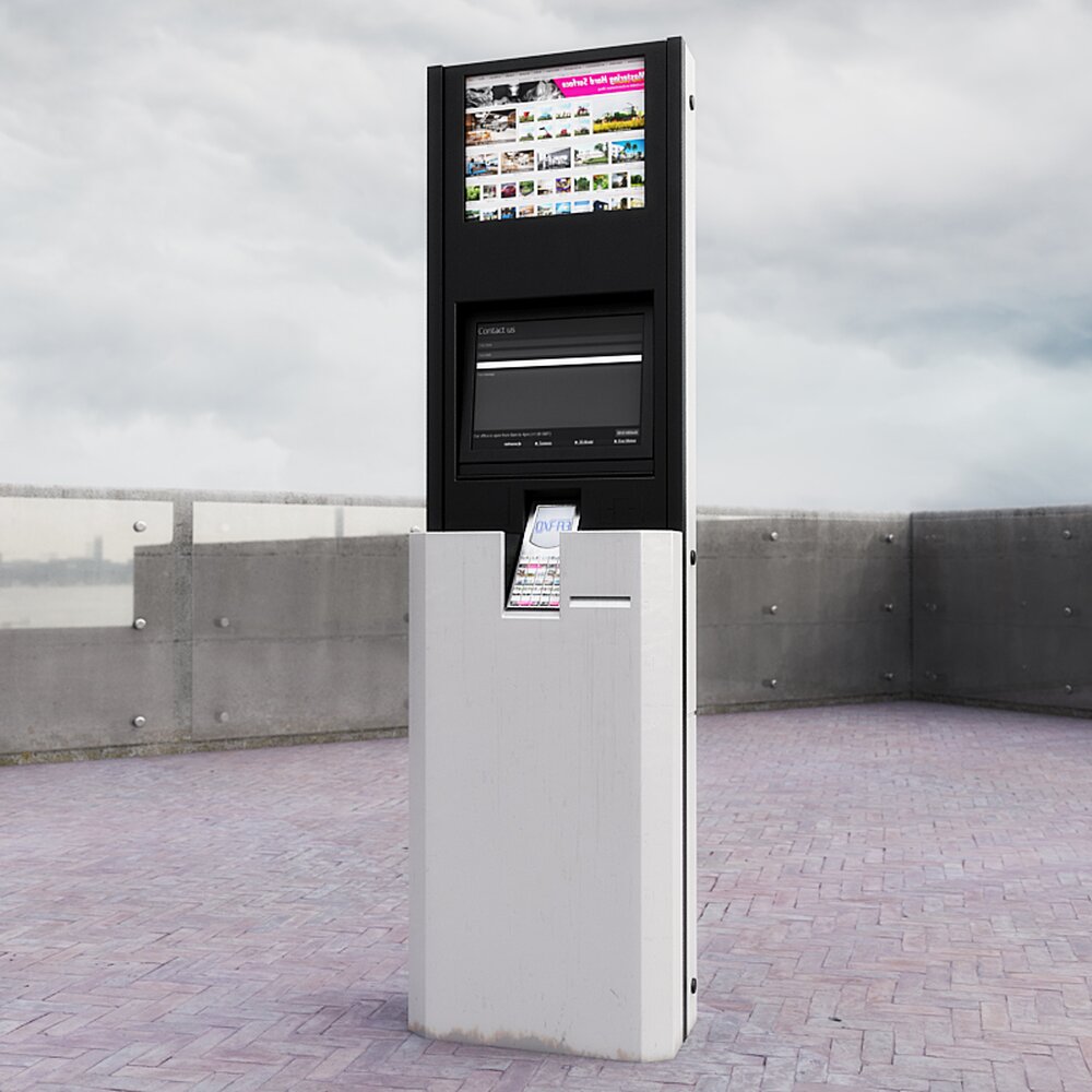 Parking Ticket Kiosk Modello 3D