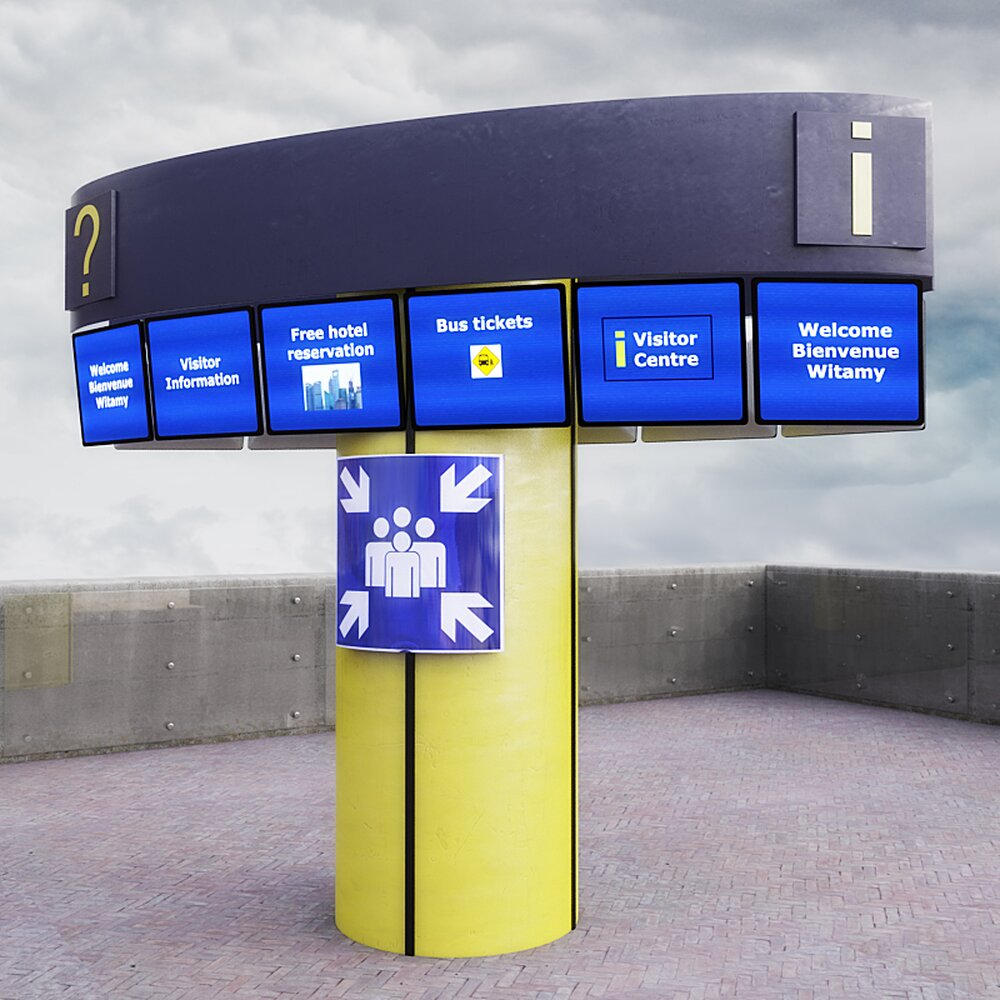 Information Kiosk Signs 3d model