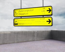 Airport Directional Signs 3D model