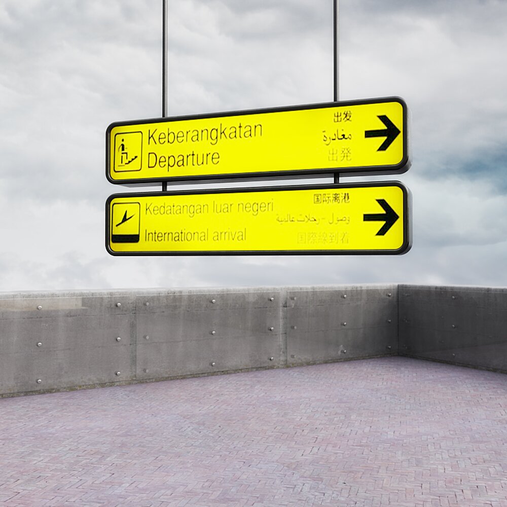 Airport Directional Signs 3D модель