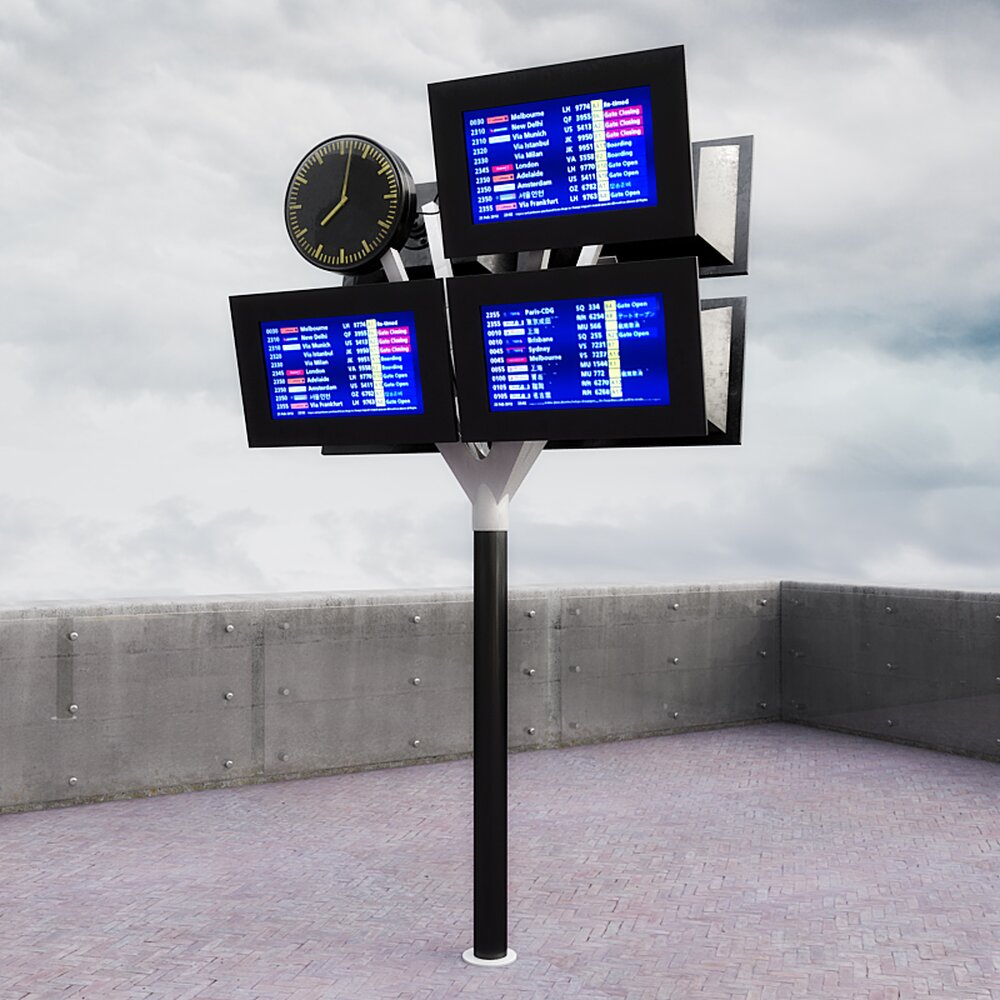 Airport Flight Information Displays 3D-Modell