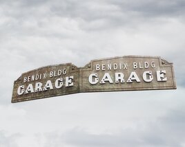 Bendix Building Garage Sign 3D 모델 