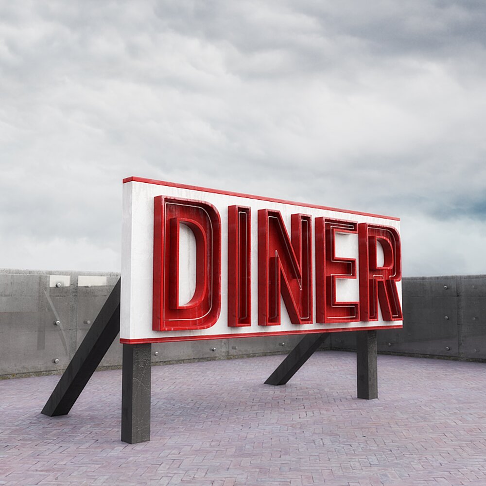 Retro Diner Signage 3D-Modell