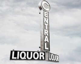 Vintage Liquor Store Sign 3D 모델 