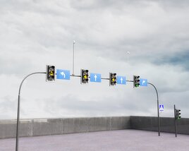 Overhead Traffic Signals Modello 3D