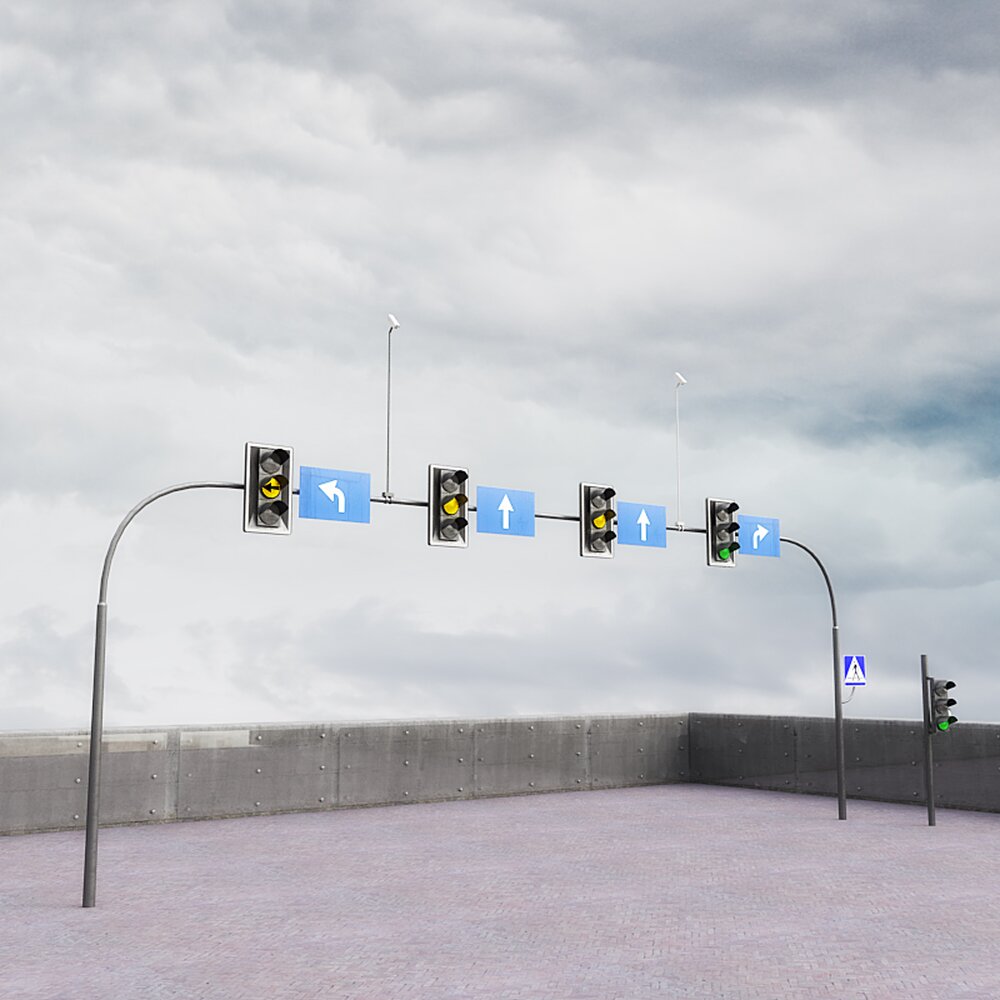 Overhead Traffic Signals 3D-Modell