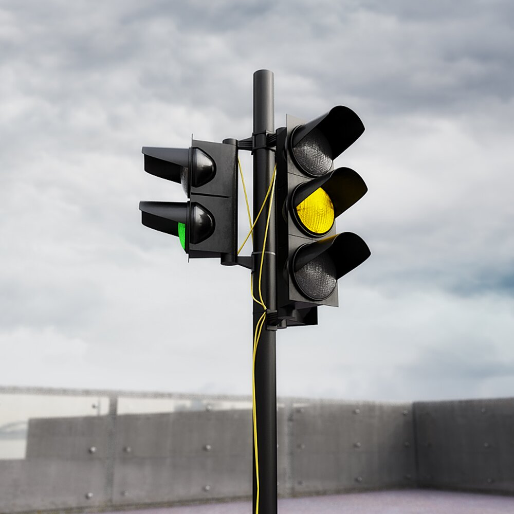 Traffic Signal on Standby 3D model